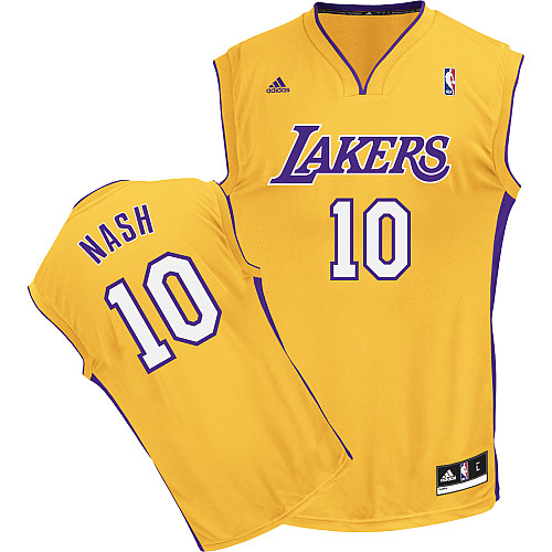  NBA Los Angeles Lakers 10 Steve Nash New Revolution 30 Swingman Home Yellow Jersey